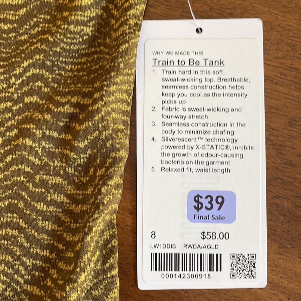 Lululemon Tank NWT 8 - Picture 3 of 3